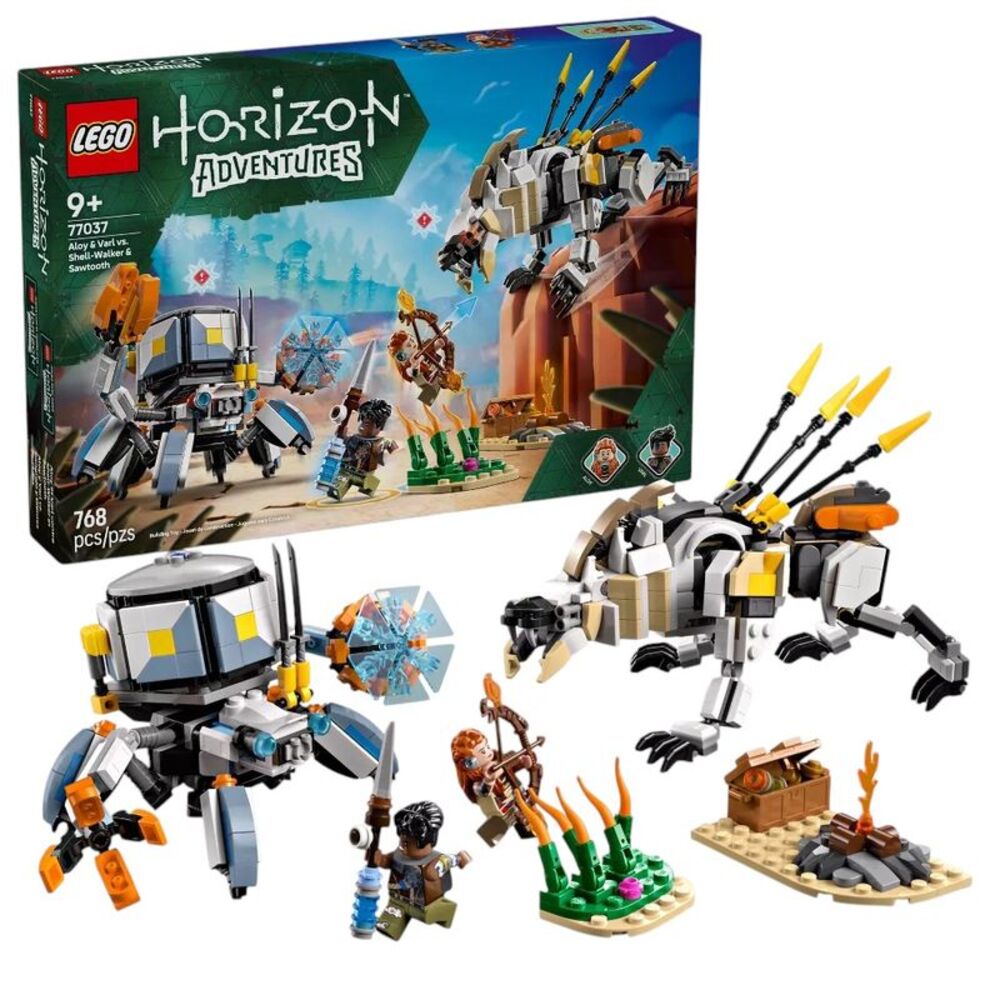 LEGO Horizon Adventures Aloy & Varl vs. Shell-Walker & Sawtooth Gaming Toy 77037